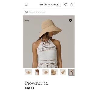 Helen Kaminski Womens 100% Raffia Wide Brim Sun Hat Handmade Madagascar Natural